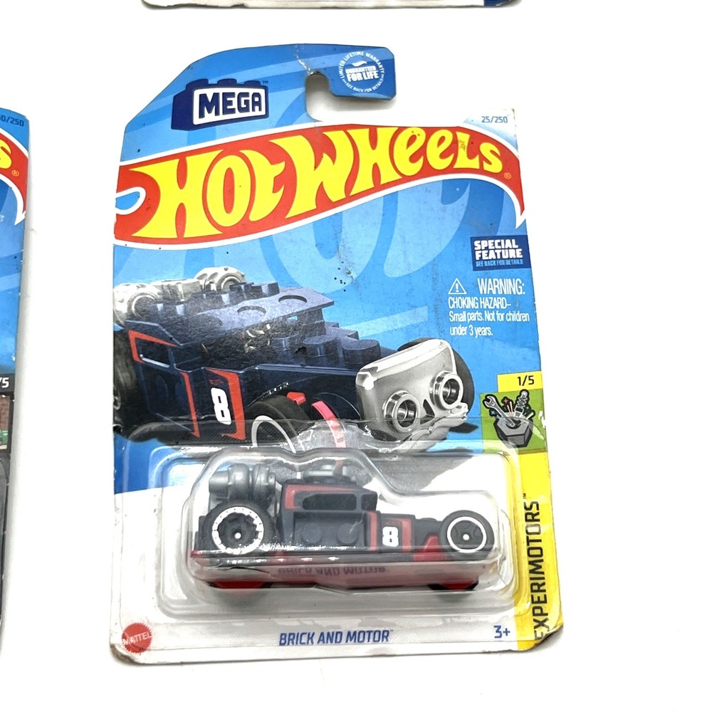 Hot Wheels Lot of 4 New Cars Bone Shaker Brick and Motor Drone Duty Head Gasket - Picture 3 of 6